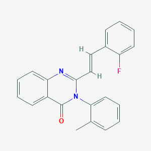 molecular formula C23H17FN2O B408751 2-[2-(2-Fluoro-phenyl)-vinyl]-3-o-tolyl-3H-quinazolin-4-one CAS No. 330831-97-5