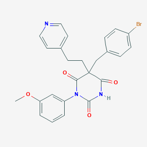 molecular formula C25H22BrN3O4 B4087512 5-(4-bromobenzyl)-1-(3-methoxyphenyl)-5-[2-(4-pyridinyl)ethyl]-2,4,6(1H,3H,5H)-pyrimidinetrione 