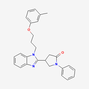 molecular formula C27H27N3O2 B4087526 4-{1-[3-(3-methylphenoxy)propyl]-1H-benzimidazol-2-yl}-1-phenyl-2-pyrrolidinone 