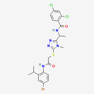 molecular formula C23H24BrCl2N5O2S B4087527 N-{1-[5-({2-[(4-bromo-2-isopropylphenyl)amino]-2-oxoethyl}thio)-4-methyl-4H-1,2,4-triazol-3-yl]ethyl}-2,4-dichlorobenzamide 