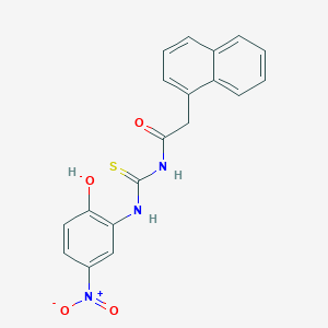 molecular formula C19H15N3O4S B4087540 N-{[(2-hydroxy-5-nitrophenyl)amino]carbonothioyl}-2-(1-naphthyl)acetamide 