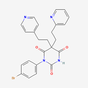 molecular formula C24H21BrN4O3 B4087547 1-(4-bromophenyl)-5-[2-(2-pyridinyl)ethyl]-5-[2-(4-pyridinyl)ethyl]-2,4,6(1H,3H,5H)-pyrimidinetrione 