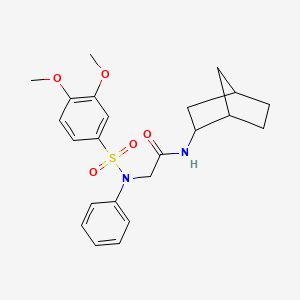 molecular formula C23H28N2O5S B4087552 N~1~-bicyclo[2.2.1]hept-2-yl-N~2~-[(3,4-dimethoxyphenyl)sulfonyl]-N~2~-phenylglycinamide 