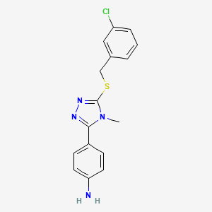 molecular formula C16H15ClN4S B4087577 (4-{5-[(3-chlorobenzyl)thio]-4-methyl-4H-1,2,4-triazol-3-yl}phenyl)amine 