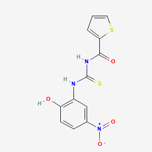 molecular formula C12H9N3O4S2 B4087579 N-{[(2-hydroxy-5-nitrophenyl)amino]carbonothioyl}-2-thiophenecarboxamide 