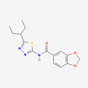 molecular formula C15H17N3O3S B4087594 N-[5-(1-ethylpropyl)-1,3,4-thiadiazol-2-yl]-1,3-benzodioxole-5-carboxamide 