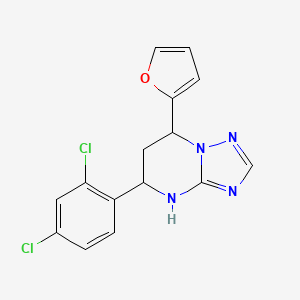 molecular formula C15H12Cl2N4O B4087595 5-(2,4-dichlorophenyl)-7-(2-furyl)-4,5,6,7-tetrahydro[1,2,4]triazolo[1,5-a]pyrimidine 