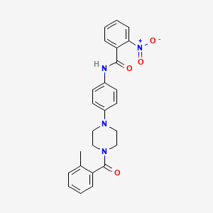 N-{4-[4-(2-methylbenzoyl)-1-piperazinyl]phenyl}-2-nitrobenzamide