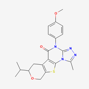 molecular formula C21H22N4O3S B4087635 7-isopropyl-4-(4-methoxyphenyl)-1-methyl-6,9-dihydro-7H-pyrano[4',3':4,5]thieno[3,2-e][1,2,4]triazolo[4,3-a]pyrimidin-5(4H)-one 