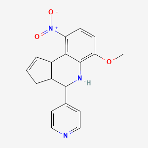 molecular formula C18H17N3O3 B4087636 6-methoxy-9-nitro-4-(4-pyridinyl)-3a,4,5,9b-tetrahydro-3H-cyclopenta[c]quinoline 
