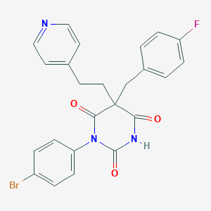 molecular formula C24H19BrFN3O3 B4087642 1-(4-bromophenyl)-5-(4-fluorobenzyl)-5-[2-(4-pyridinyl)ethyl]-2,4,6(1H,3H,5H)-pyrimidinetrione 