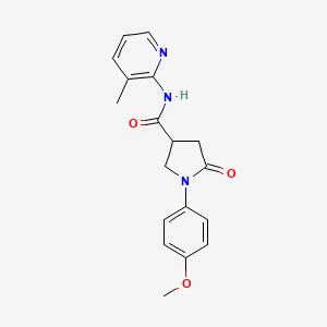 molecular formula C18H19N3O3 B4087657 1-(4-methoxyphenyl)-N-(3-methyl-2-pyridinyl)-5-oxo-3-pyrrolidinecarboxamide 