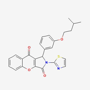 molecular formula C25H22N2O4S B4087661 1-[3-(3-methylbutoxy)phenyl]-2-(1,3-thiazol-2-yl)-1,2-dihydrochromeno[2,3-c]pyrrole-3,9-dione 