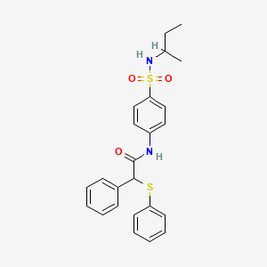 molecular formula C24H26N2O3S2 B4087669 N-{4-[(sec-butylamino)sulfonyl]phenyl}-2-phenyl-2-(phenylthio)acetamide 