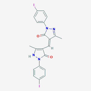 molecular formula C21H16I2N4O2 B408767 4-{[5-hydroxy-1-(4-iodophenyl)-3-methyl-1H-pyrazol-4-yl]methylene}-2-(4-iodophenyl)-5-methyl-2,4-dihydro-3H-pyrazol-3-one 