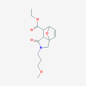 molecular formula C15H21NO5 B4087699 ethyl 3-(3-methoxypropyl)-4-oxo-10-oxa-3-azatricyclo[5.2.1.0~1,5~]dec-8-ene-6-carboxylate 