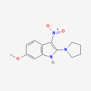 molecular formula C13H15N3O3 B4087705 6-methoxy-3-nitro-2-(1-pyrrolidinyl)-1H-indole 