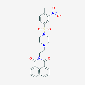 molecular formula C25H24N4O6S B408771 2-{2-[4-({3-nitro-4-methylphenyl}sulfonyl)-1-piperazinyl]ethyl}-1H-benzo[de]isoquinoline-1,3(2H)-dione 