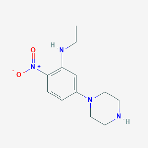 molecular formula C12H18N4O2 B4087713 N-ethyl-2-nitro-5-(1-piperazinyl)aniline 