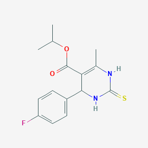 molecular formula C15H17FN2O2S B408772 Propan-2-yl 6-(4-fluorophenyl)-4-methyl-2-sulfanyl-1,6-dihydropyrimidine-5-carboxylate 