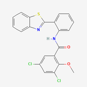 molecular formula C21H14Cl2N2O2S B4087723 N-[2-(1,3-benzothiazol-2-yl)phenyl]-3,5-dichloro-2-methoxybenzamide 