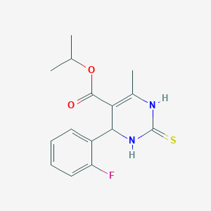 molecular formula C15H17FN2O2S B408773 Isopropyl 4-(2-fluorophenyl)-6-methyl-2-thioxo-1,2,3,4-tetrahydro-5-pyrimidinecarboxylate 