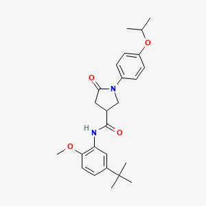 N-(5-tert-butyl-2-methoxyphenyl)-1-(4-isopropoxyphenyl)-5-oxo-3-pyrrolidinecarboxamide