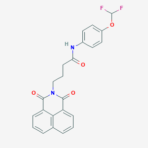 molecular formula C23H18F2N2O4 B408774 N-[4-(difluoromethoxy)phenyl]-4-(1,3-dioxo-1H-benzo[de]isoquinolin-2(3H)-yl)butanamide 