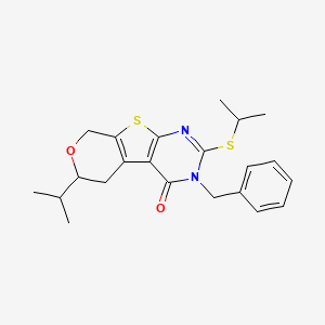 molecular formula C22H26N2O2S2 B4087740 3-benzyl-6-isopropyl-2-(isopropylthio)-3,5,6,8-tetrahydro-4H-pyrano[4',3':4,5]thieno[2,3-d]pyrimidin-4-one 