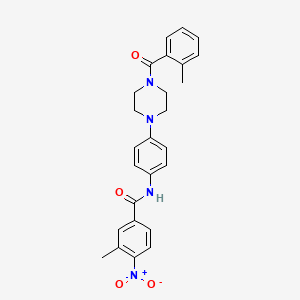 molecular formula C26H26N4O4 B4087744 3-methyl-N-{4-[4-(2-methylbenzoyl)-1-piperazinyl]phenyl}-4-nitrobenzamide 