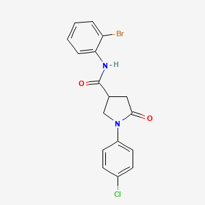molecular formula C17H14BrClN2O2 B4087754 N-(2-bromophenyl)-1-(4-chlorophenyl)-5-oxo-3-pyrrolidinecarboxamide 