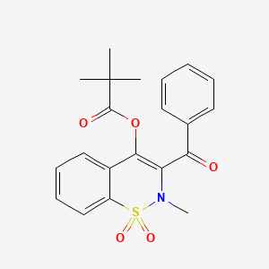 molecular formula C21H21NO5S B4087760 3-benzoyl-2-methyl-1,1-dioxido-2H-1,2-benzothiazin-4-yl pivalate 