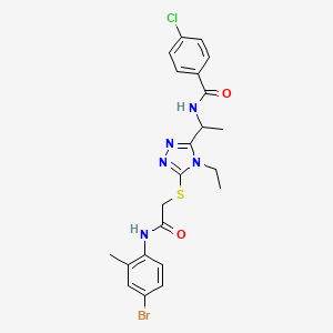 N-{1-[5-({2-[(4-bromo-2-methylphenyl)amino]-2-oxoethyl}thio)-4-ethyl-4H-1,2,4-triazol-3-yl]ethyl}-4-chlorobenzamide