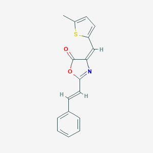 molecular formula C17H13NO2S B408779 4-[(5-methyl-2-thienyl)methylene]-2-(2-phenylvinyl)-1,3-oxazol-5(4H)-one 