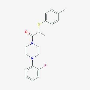 molecular formula C20H23FN2OS B4087791 1-(2-fluorophenyl)-4-{2-[(4-methylphenyl)thio]propanoyl}piperazine 