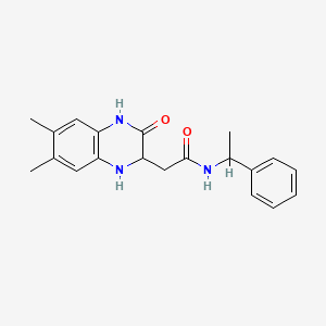 2-(6,7-dimethyl-3-oxo-1,2,3,4-tetrahydro-2-quinoxalinyl)-N-(1-phenylethyl)acetamide