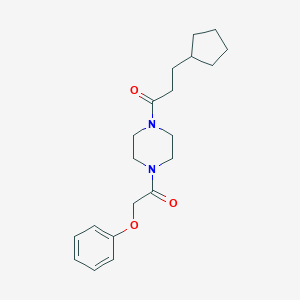 molecular formula C20H28N2O3 B408782 1-(3-Cyclopentylpropanoyl)-4-(phenoxyacetyl)piperazine 