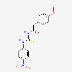 molecular formula C16H15N3O4S B4087827 2-(4-methoxyphenyl)-N-{[(4-nitrophenyl)amino]carbonothioyl}acetamide 