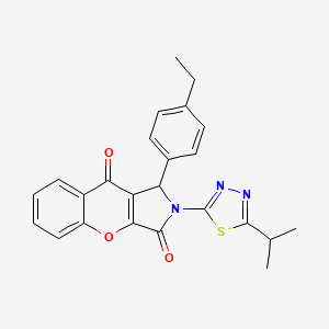 molecular formula C24H21N3O3S B4087833 1-(4-ethylphenyl)-2-(5-isopropyl-1,3,4-thiadiazol-2-yl)-1,2-dihydrochromeno[2,3-c]pyrrole-3,9-dione 