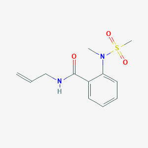molecular formula C12H16N2O3S B4087837 N-allyl-2-[methyl(methylsulfonyl)amino]benzamide 