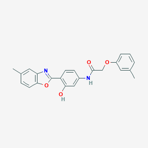 molecular formula C23H20N2O4 B408785 N-[3-Hydroxy-4-(5-methyl-benzooxazol-2-yl)-phenyl]-2-m-tolyloxy-acetamide 