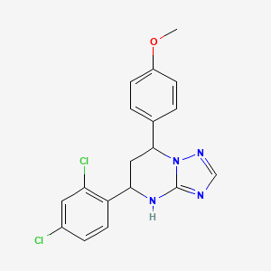 molecular formula C18H16Cl2N4O B4087857 5-(2,4-dichlorophenyl)-7-(4-methoxyphenyl)-4,5,6,7-tetrahydro[1,2,4]triazolo[1,5-a]pyrimidine 