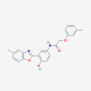 molecular formula C23H20N2O4 B408786 N-[4-hydroxy-3-(5-methyl-1,3-benzoxazol-2-yl)phenyl]-2-(3-methylphenoxy)acetamide 