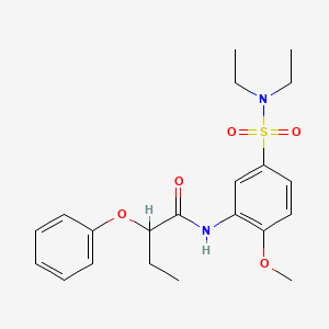 molecular formula C21H28N2O5S B4087866 N-{5-[(diethylamino)sulfonyl]-2-methoxyphenyl}-2-phenoxybutanamide 
