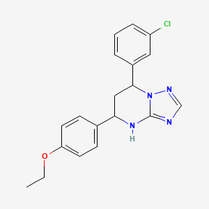 molecular formula C19H19ClN4O B4087871 7-(3-chlorophenyl)-5-(4-ethoxyphenyl)-4,5,6,7-tetrahydro[1,2,4]triazolo[1,5-a]pyrimidine 