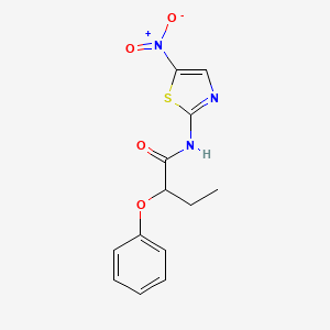 molecular formula C13H13N3O4S B4087874 N-(5-nitro-1,3-thiazol-2-yl)-2-phenoxybutanamide 