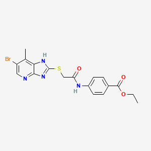 molecular formula C18H17BrN4O3S B4087883 ethyl 4-({[(6-bromo-7-methyl-3H-imidazo[4,5-b]pyridin-2-yl)thio]acetyl}amino)benzoate 