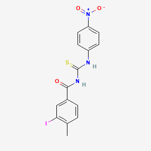 molecular formula C15H12IN3O3S B4087915 3-iodo-4-methyl-N-{[(4-nitrophenyl)amino]carbonothioyl}benzamide 