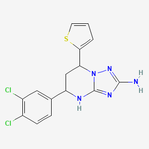 molecular formula C15H13Cl2N5S B4087923 5-(3,4-dichlorophenyl)-7-(2-thienyl)-4,5,6,7-tetrahydro[1,2,4]triazolo[1,5-a]pyrimidin-2-amine 