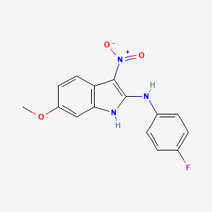 molecular formula C15H12FN3O3 B4087933 N-(4-fluorophenyl)-6-methoxy-3-nitro-1H-indol-2-amine 